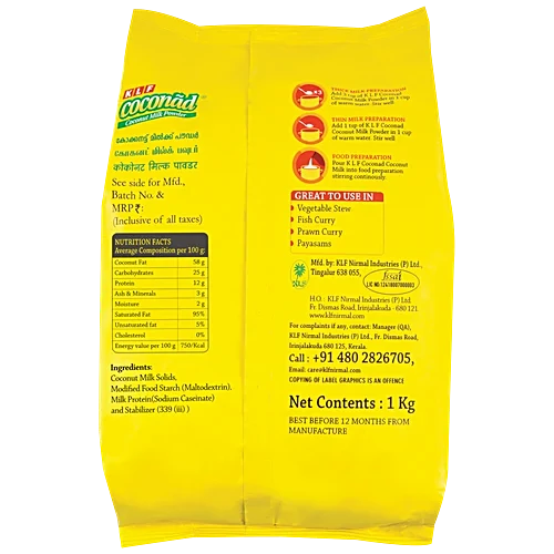 KLF Coconad Coconut Milk Powder - Rich In Vitamins & Minerals, Thick, Tasty