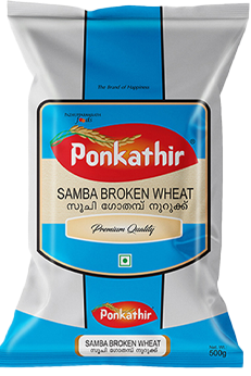 Ponkathir Samba Broken Wheat packaging on a white background