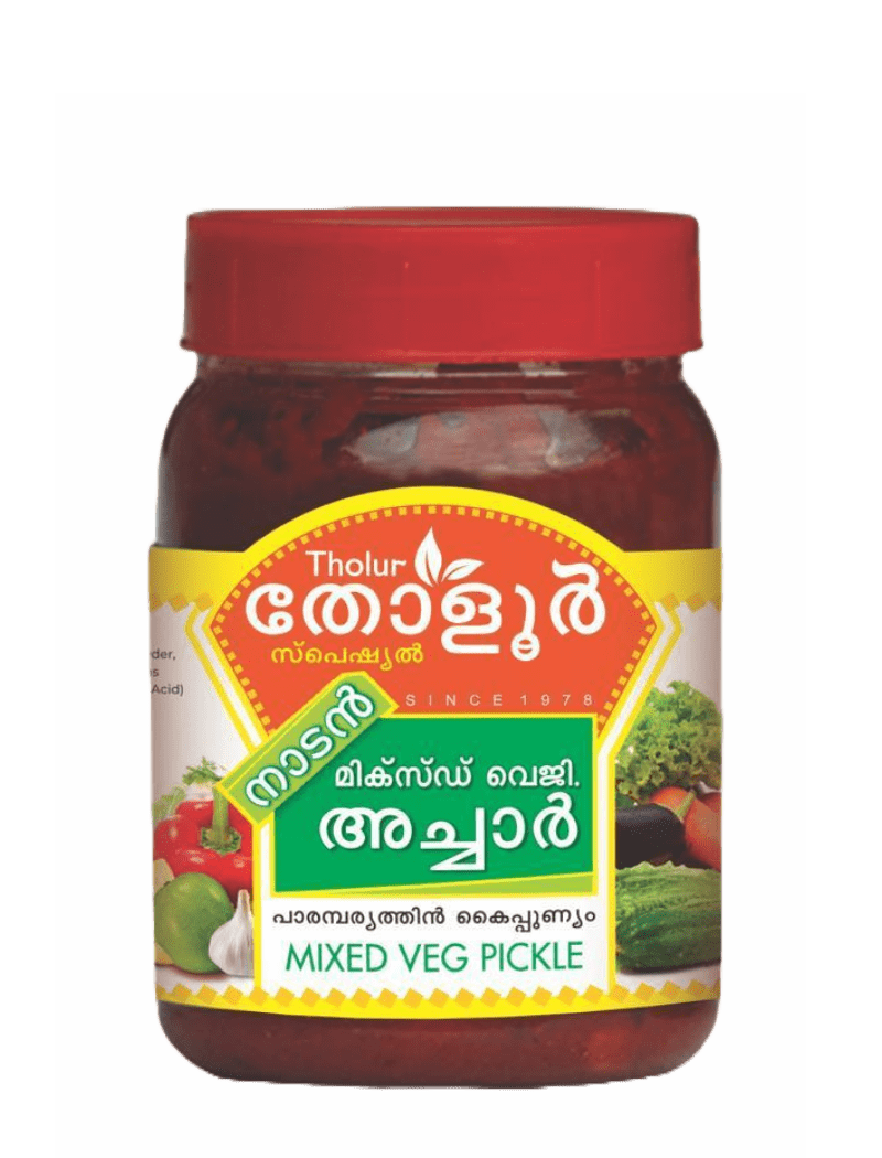 Tholur Mix Vegetable Pickle Jar (മിക്സ് വെജ് അച്ചാർ)