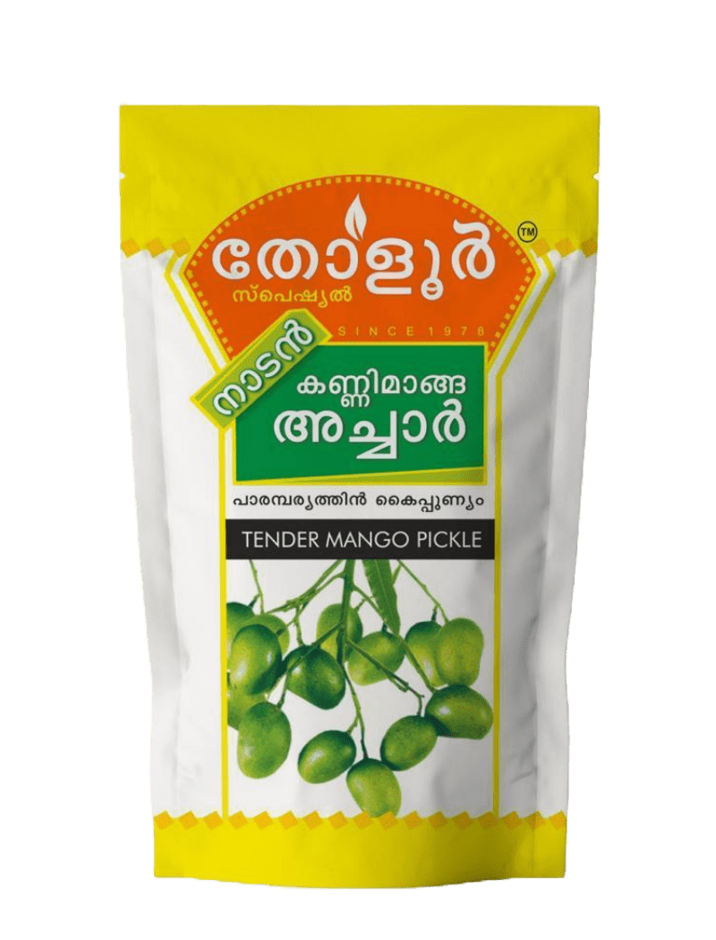 Tholur Tender Mango Pickle Jar & Pouch(കണ്ണി മാങ്ങ അച്ചാർ )