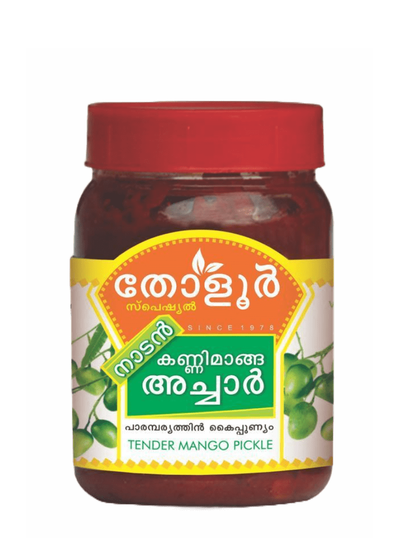 Tholur Tender Mango Pickle Jar & Pouch(കണ്ണി മാങ്ങ അച്ചാർ )